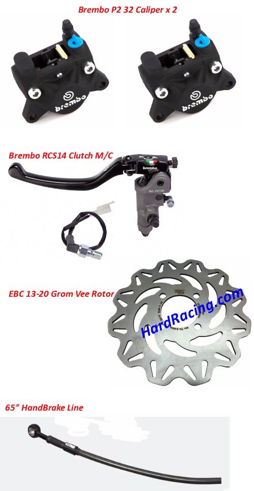 Honda GROM / SF Brembo Big Dual Rear Calipers Kit for Right Handbrake